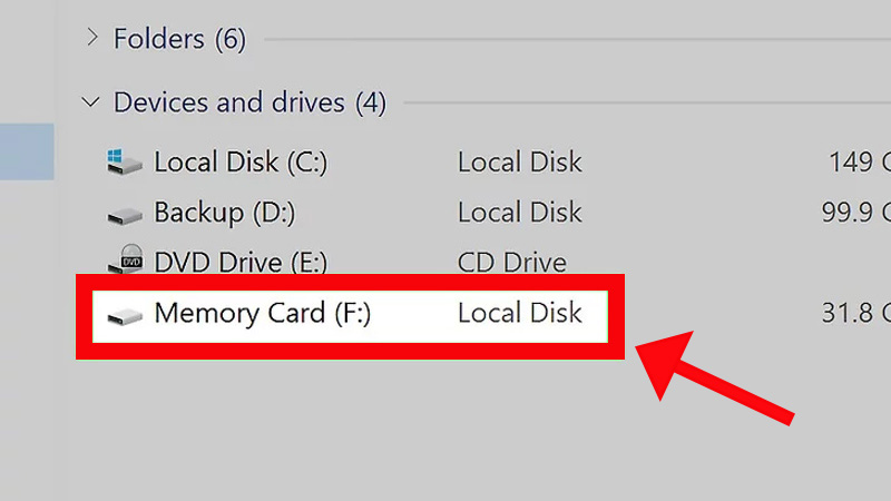 Chọn Memory Card.